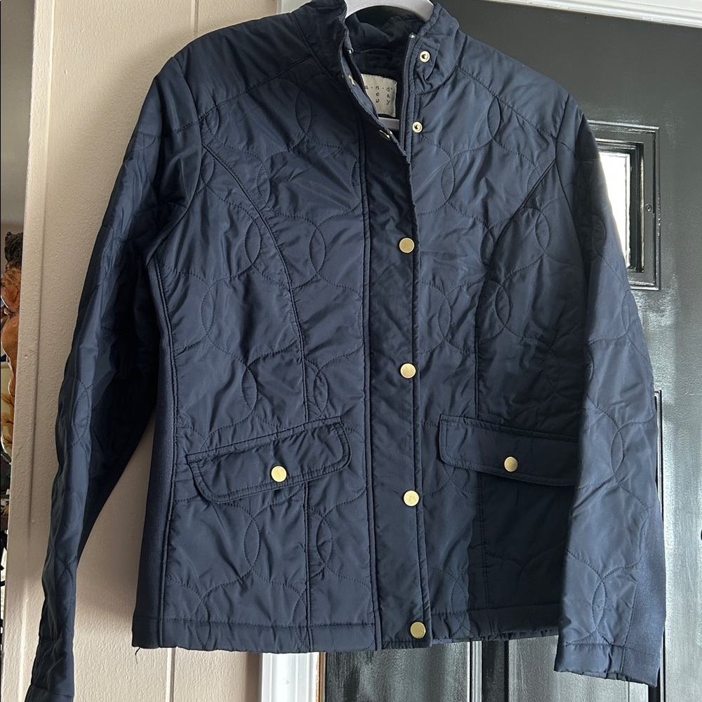 A New Day Navy Blue Jacket with Gold Accents and Pockets Size L